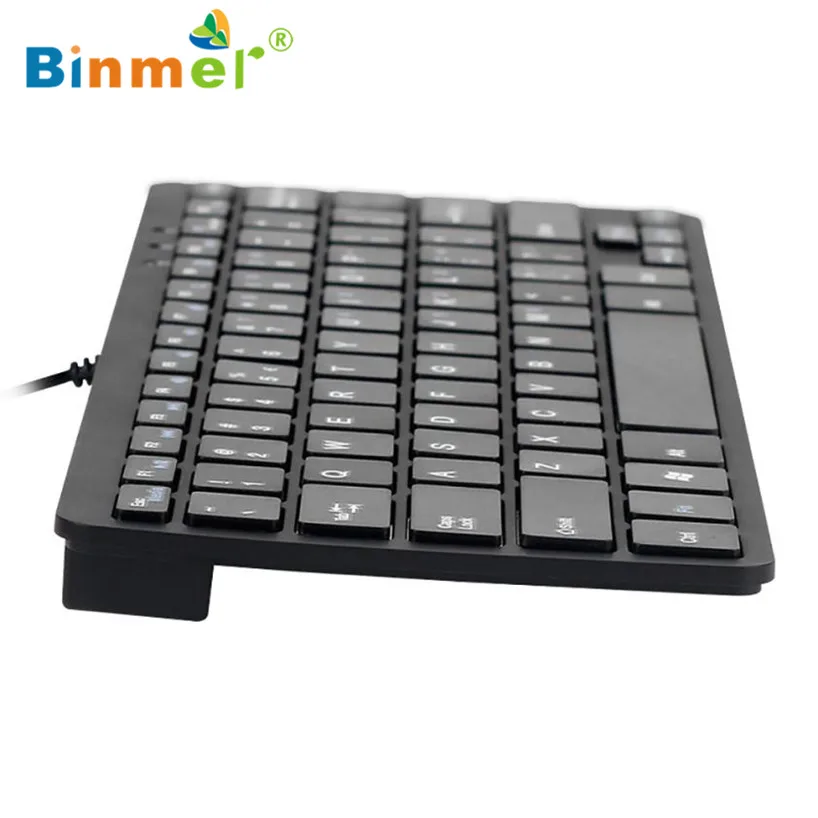 

Binmer 2017 New Ultra Thin Slim 78 Key Wired USB Mini PC Keyboard for PC Apple Mac Laptop Free shiping Sep 22