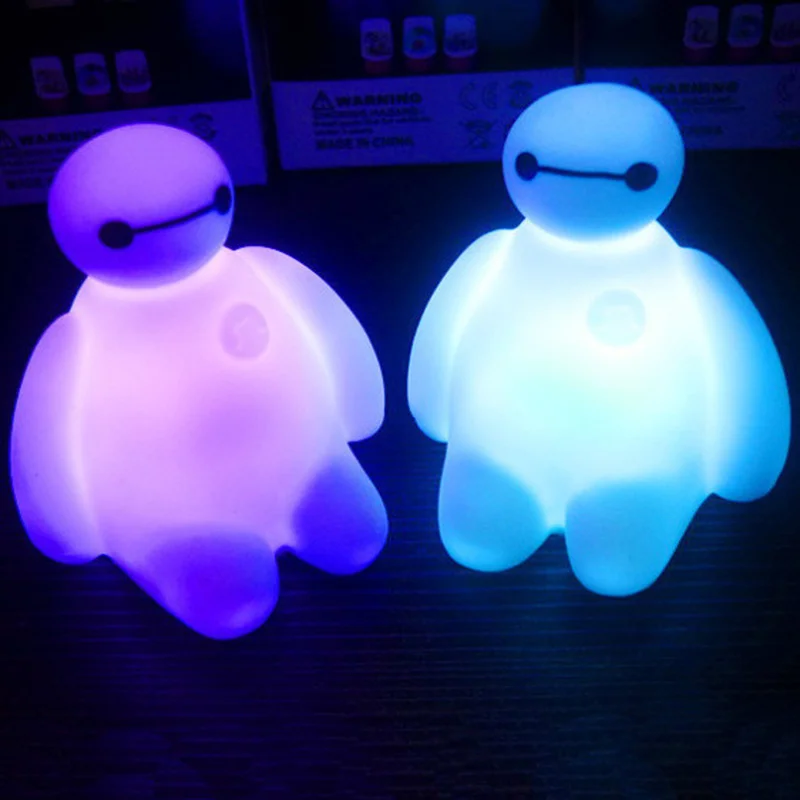 Baymax Action Figures Colorful Light Cute Table Bedroom Decoration Amazing Children Kids Girls Gift