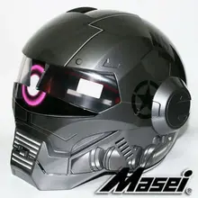 Новинка Masei Заку яркий серый IRONMAN железный человек шлем мотоциклетный шлем ретро Половина шлем с открытым лицом шлем 610 ABS шлем