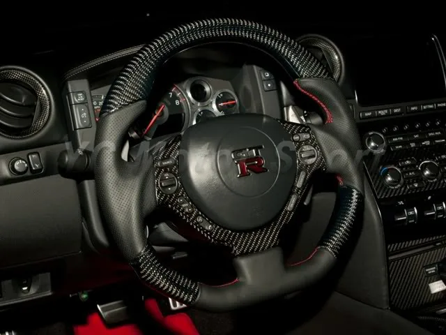 Car Accessories Dry Carbon Fiber Steering Wheel Trim Cover