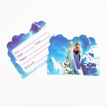 

10pcs/lot Invitation Card Princess Anna Elsa Freezing Kids Birthday party supply event party supplies party Decoration Set