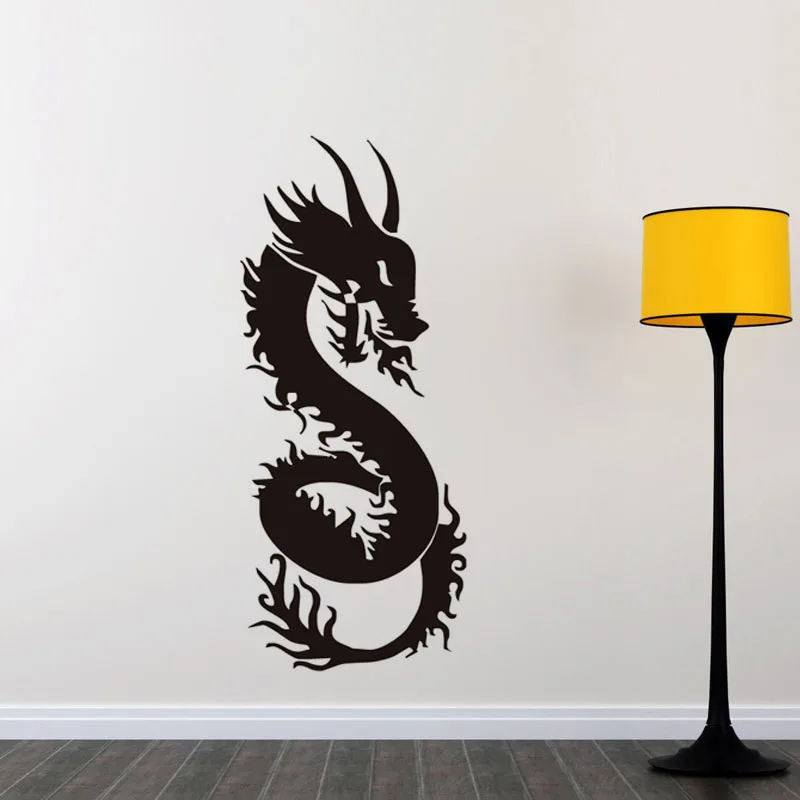 Dragon Silhouette Home Decor Wall Stickers For Living Room Animals Wall