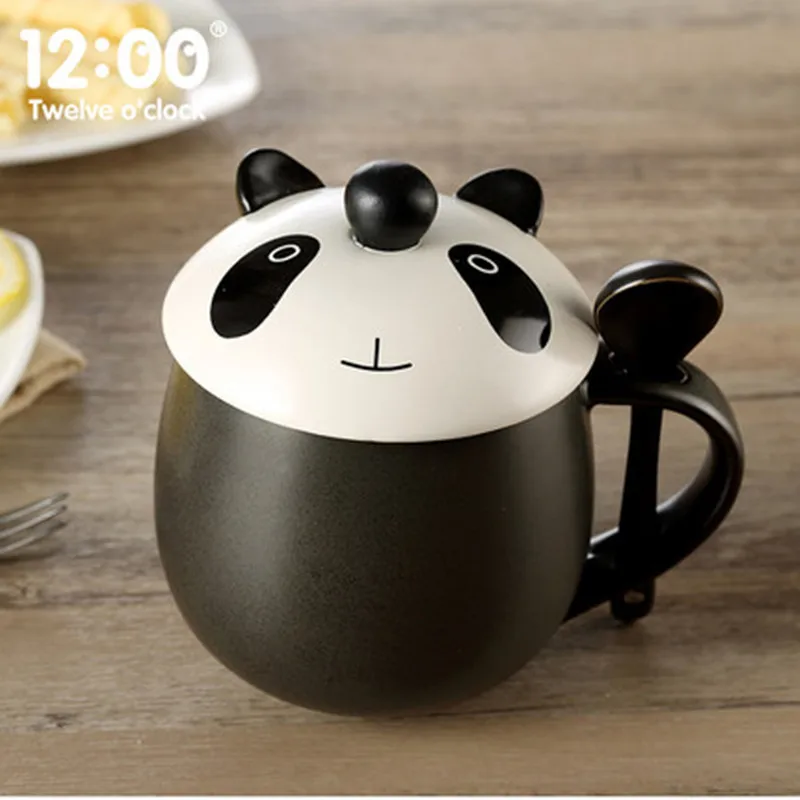 Kawaii Cartoon Panda Mugs ceramic cup with spoon lid water bottles coffee mugs milk mugs tea cups Drinkware Best Lovers Gifts Kawaii Cartoon Panda Mugs ceramic cup with spoon lid water bottles coffee mugs milk mugs tea cups Drinkware Best Lovers Gifts
