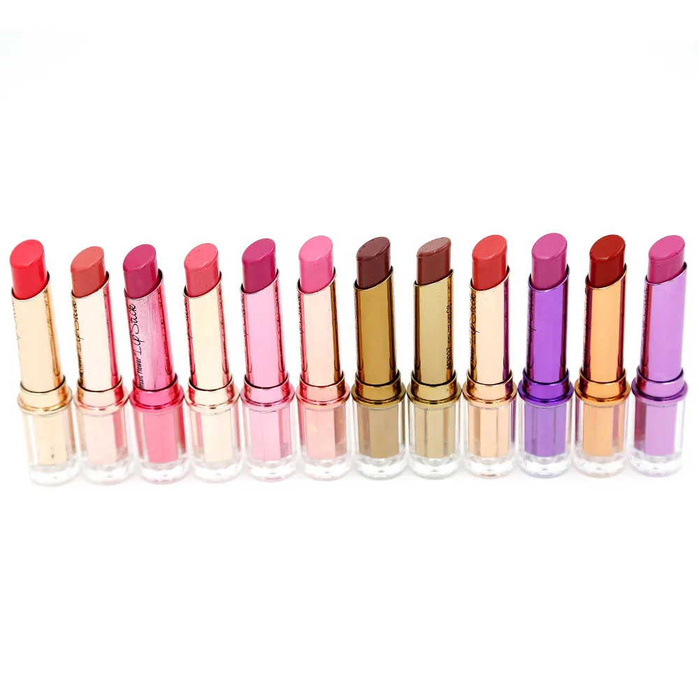 Batons Maquiagem Cores Lipstick Batom Colorido M3037 Vermelho Rosa Roxo 12 Pcs
