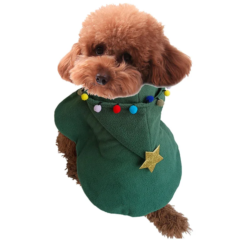 Christmas tree style Dog Clothes Pet Dog Cloak trench coat jacket dog