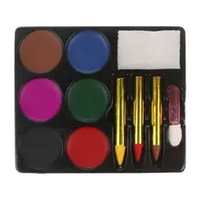 6 цветов мелки краска для лица и тела палитра Набор Хэллоуин Нетоксичная водяная краска масло Рождественская вечеринка Необычные платья праймер мелки