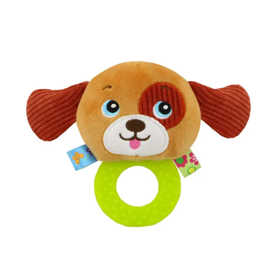 

Newborn Baby Rattles Toy Cute Cartoon Animal Plush Toys Hand Bell Toddler Infant Teether Rings Interactive Baby Education Toy