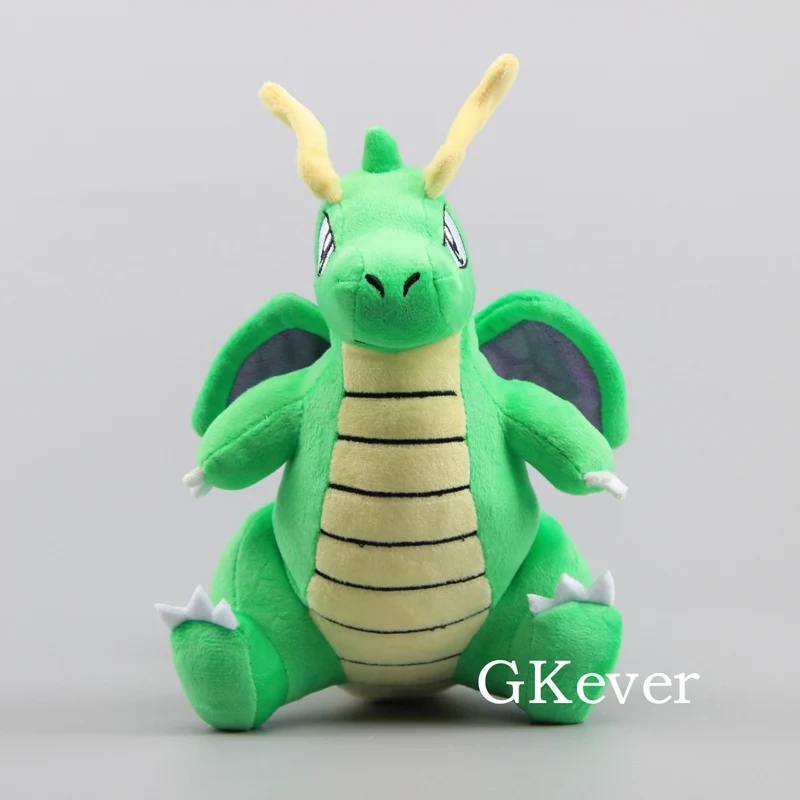 Мультфильм зеленый блестящий Dragonite плюшевая фигурка 21 см 9 ''dracolosse кукла чучело NWT игрушечные лошадки для детей