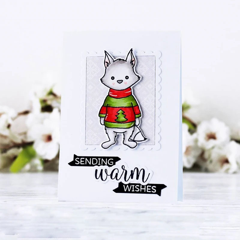 

4x4in Wild Cute Fox Transparent Clear Silicone Stamp DIY Scrapbooking/Photo Album Card Make Handcraft Decorative Clear Stamp