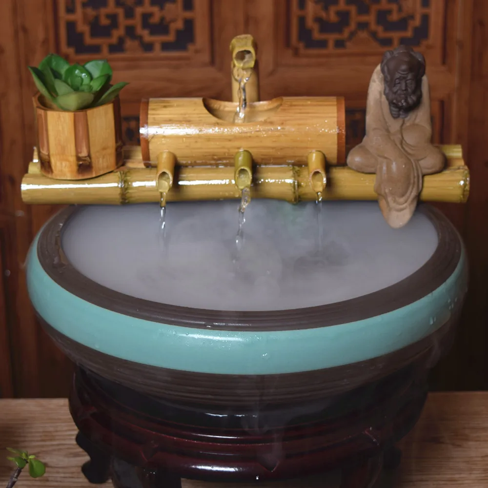 Китайский lucky gourd водный фонтан бамбуковый Lucky офисный фильтр для гостиной офиса