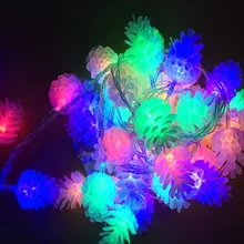 LED 20 штук шишка Форма праздник Фея огни строки Батарея воздействовала на 10FT длинные огни строки для наружного Крытый рождественские огни