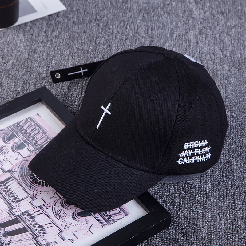 

2019 Cross Baseball Caps Letter Embroidery Belt Hip Hop Snapback Cap Spring Summer Trucker Dad Hat for Women Men Adjustable Hat