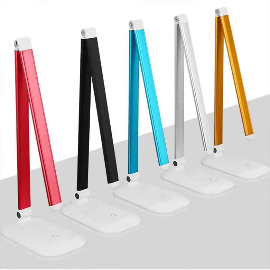 

Thrisdar led European modern folding metal USB three-speed touch dimming table lamp eye protection energy-saving reading lamp