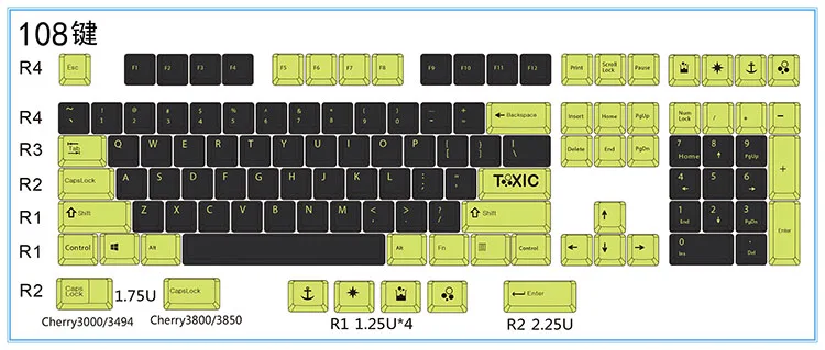 BGKP токсичные, тепловые, сублимационные чернила, PBT keycap для проводной USB механической клавиатуры, Cherry MX switch keycaps