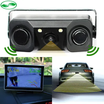 

New Car Video Parking Sensor Camera , Rear camera + 2 Sensor Video Display Indicator Bi Bi Alarm Car Reverse Sensor Camera