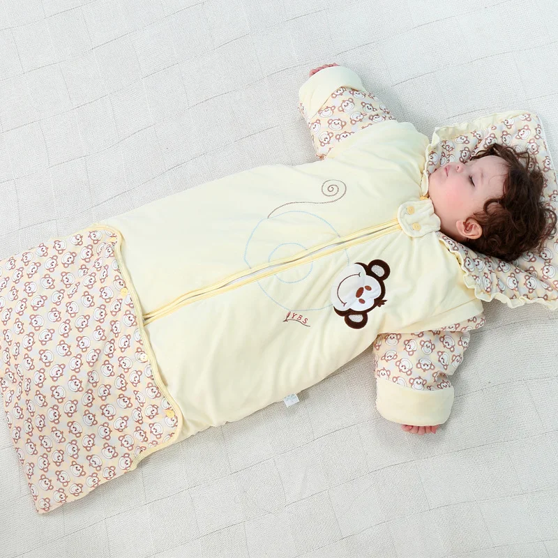 Thicken Cotton Baby Sleeping Bag Anti Kick Quilt Spring Autumn Winter Warm Envelopes For Newborns Soft