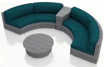 

2017 All Weather Outdoor 4 Piece Round Rattan Sectional Set