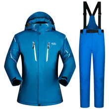 Мужская лыжная куртка брюки сноуборд костюм супер теплый ветрозащитный водонепроницаемый с капюшоном зимняя одежда брюки мужская верхняя спортивная одежда