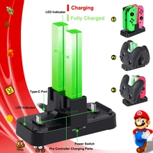 Зарядное устройство 4 Joy-con+ 2 Pro док-станция для зарядки контроллера станция для переключателя NAND светодиодная подставка 【dos аксессуары для Nintendo doswitch игры