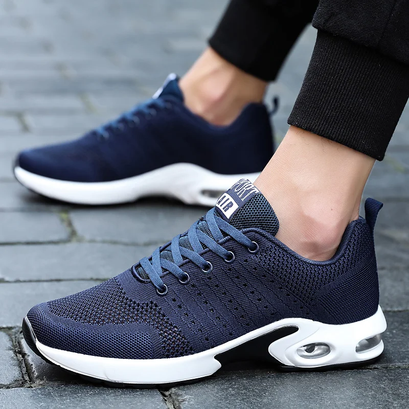 

Men's Casual Shoes 2019 Fashion New Casual Sneakers Breathable Belt Cushion Men's Shoes Air Mesh Light Hard-Wearing Solid Basic