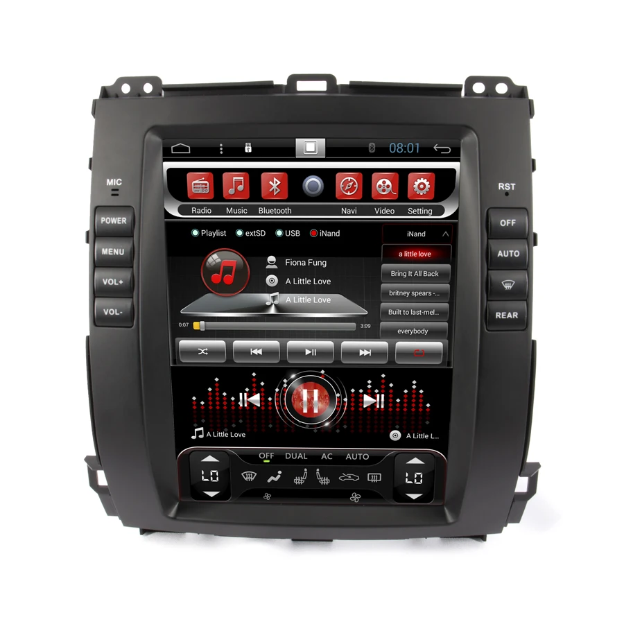Perfect Navirider android 7.1 radio tape recorder 4-Core 32gb ROM tesla vertical screen for Toyota Prado 04-08 low level headunits BT 2