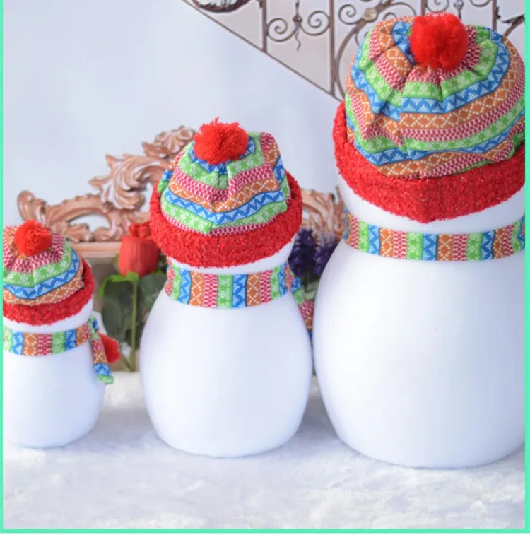 Rainbow hat lovely Foam toy Santa Claus Family Best Christmas Gifts Decorations Christmas Snowman family Free Shipping FD75 (1)