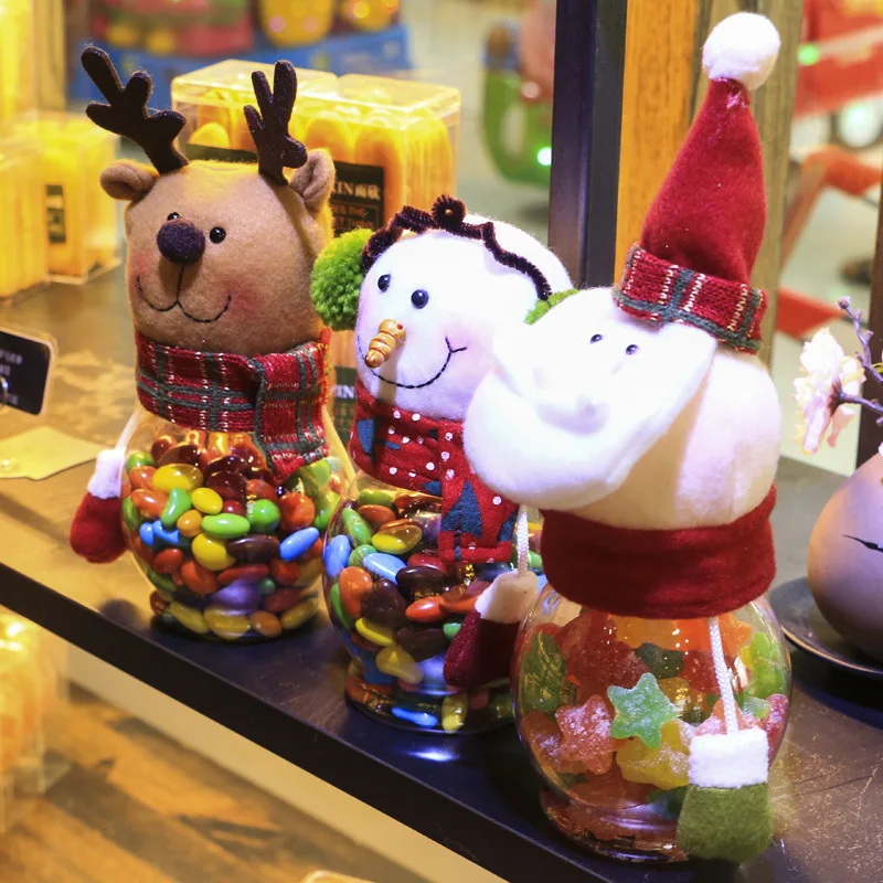 

2017 Cute Christmas Candy Jar Santa Claus /Snowman/Elk Gift Christmas Sugar Bowl Indoor Christmas Decoration Christmas supplies