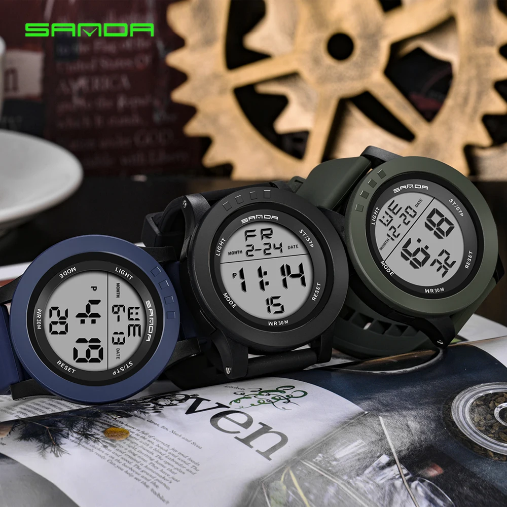 

Sanda 336 men's watch large dial waterproof watch personality electronic watch fashion trend male student sports watch