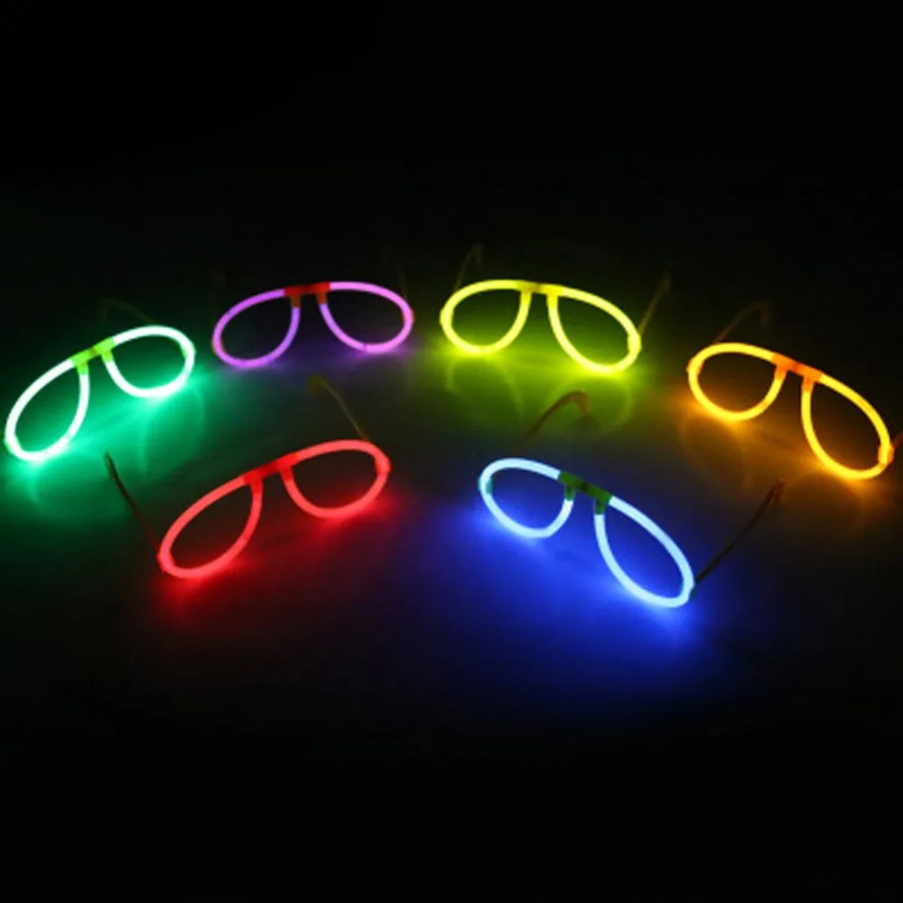 40 шт случайный цвет светящиеся флуоресцентные очки светодиодный светильник в виде черепа светящиеся палочки неоновые рождественские вечерние GS0045R мигающие новые игрушки