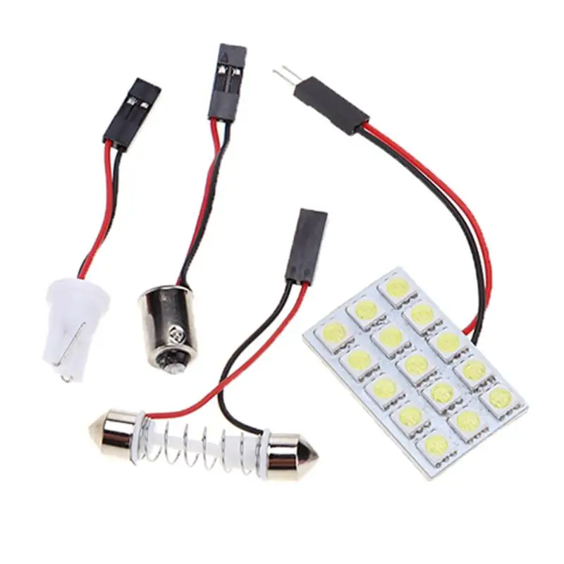 DC 12 В 5050 15smd LED белый свет автомобиль Интерьер T10 гирлянда Ba9s Лампа Панель Лампы для чтения для Купол гирлянда адаптер