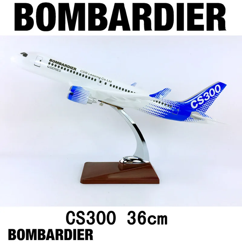 

36CM 1:100 model Bombardier CS300 airline with base alloy aircraft plane collectible display model collection
