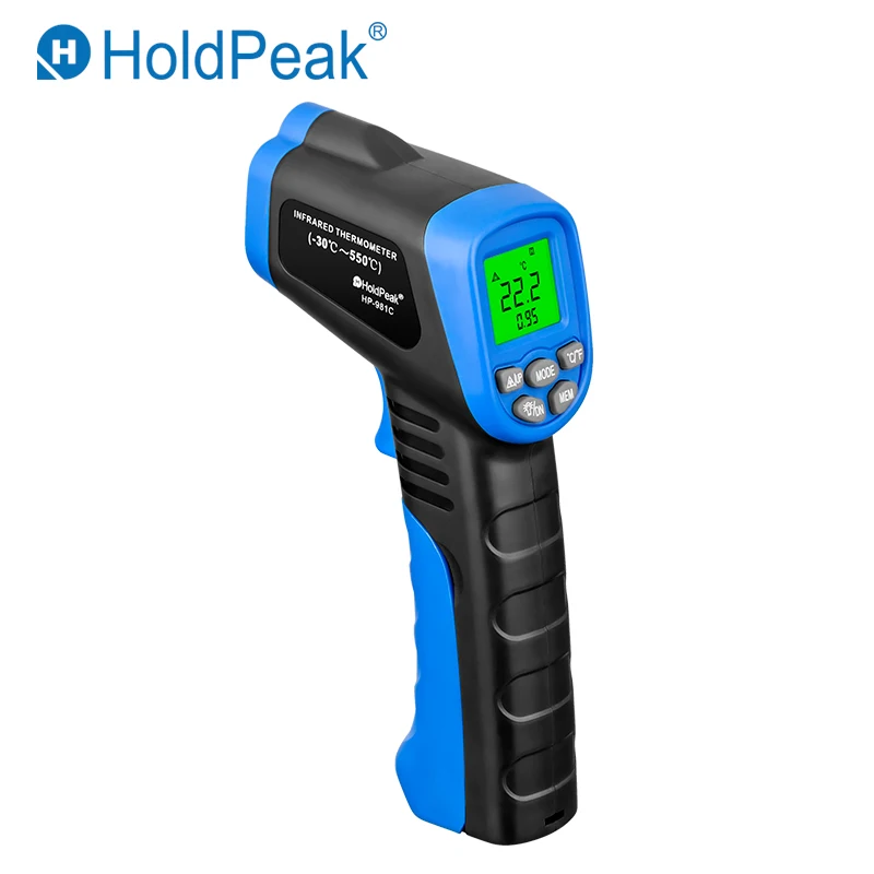 HoldPeak HP-981C-30~ 550'C/-22~ 1022'F измеритель температуры Пистолет Бесконтактный ИК инфракрасный цифровой ИК термометр удержания данных подсветка