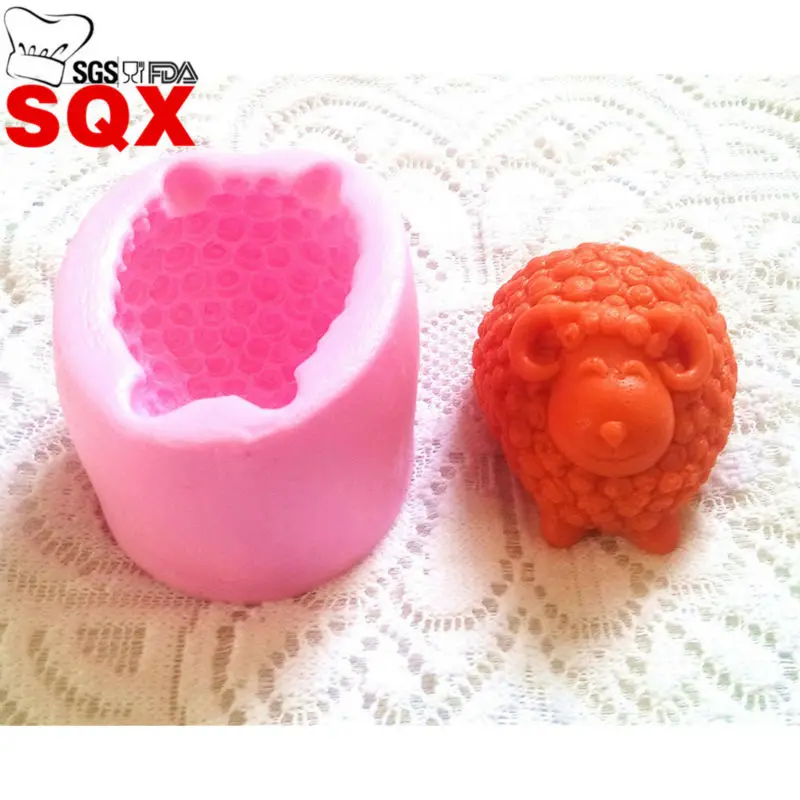 

3D Curly smile sheep soap silicone mold, candle molds, silica gel mould, salt carving silicon mold, SQ16133