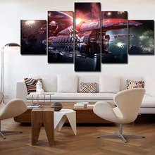 HD Печать холст плакат для дома декоративный 5 шт. игра EVE онлайн планета космический корабль картины стены искусства Модульная картина рамки