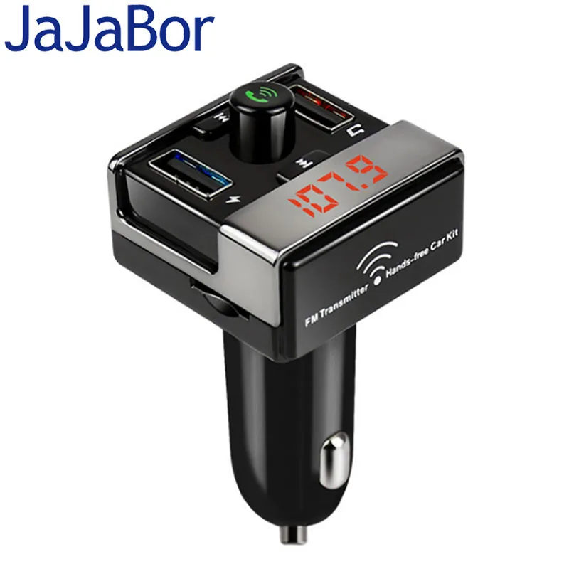 

JaJaBor FM Transmitter Wireless Handsfree Bluetooth Car Kit USB Car Charger AUX Music MP3 Player Support TF Card U Disk Playback