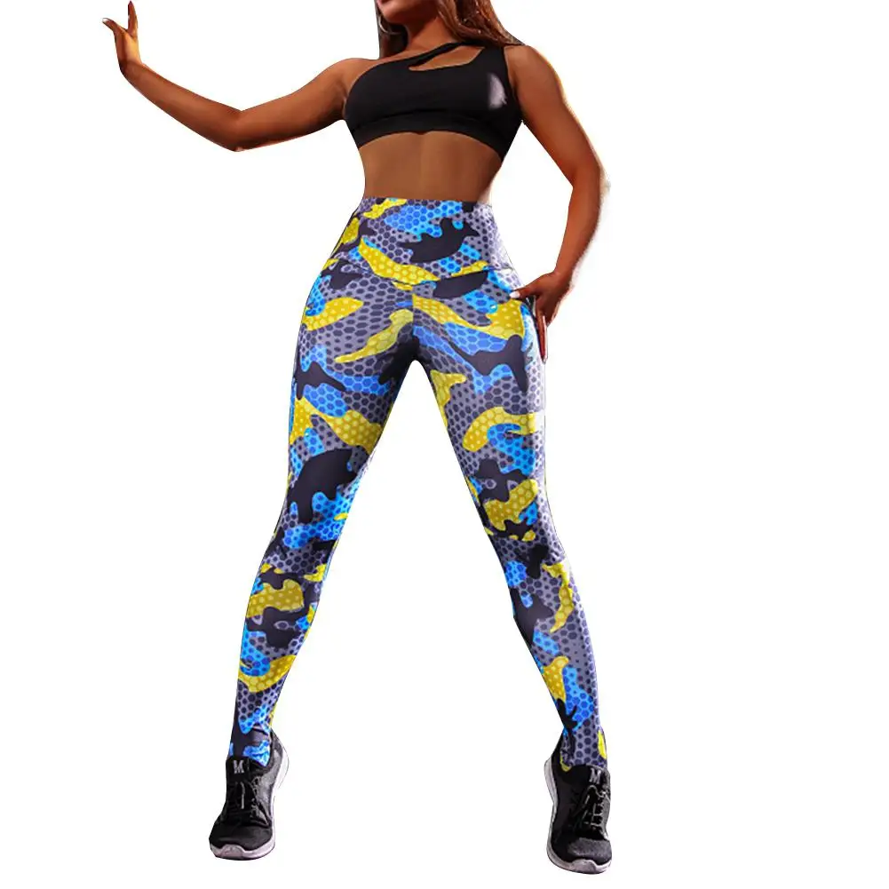 Yfashion женские многоцветные камуфляжные штаны с принтом брюки дышащие эластичные упражнения Леггинсы женские брюки