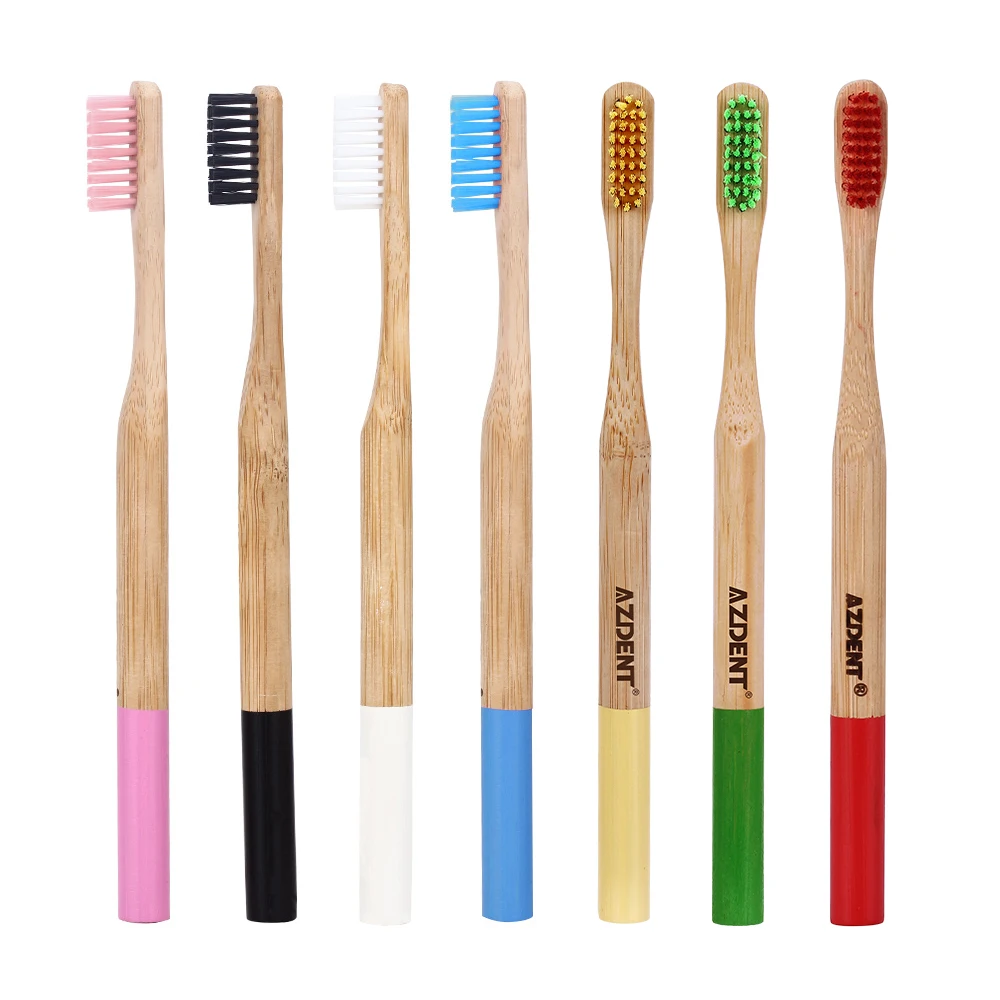 Hot 1pcs Bamboo Toothbrush Double Ultra Soft Wooden Handle Bamboo Toothbrushes Oral Care Soft Bristle Head for Adults Wholesale