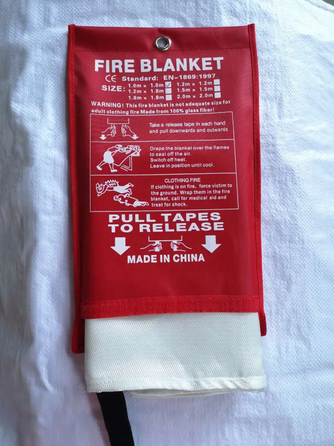 Более толстый стиль 1 м X 1 м пожарное одеяло, сварочное одеяло заводское использование, спасение специального пожарного оборудования, противопожарная ткань