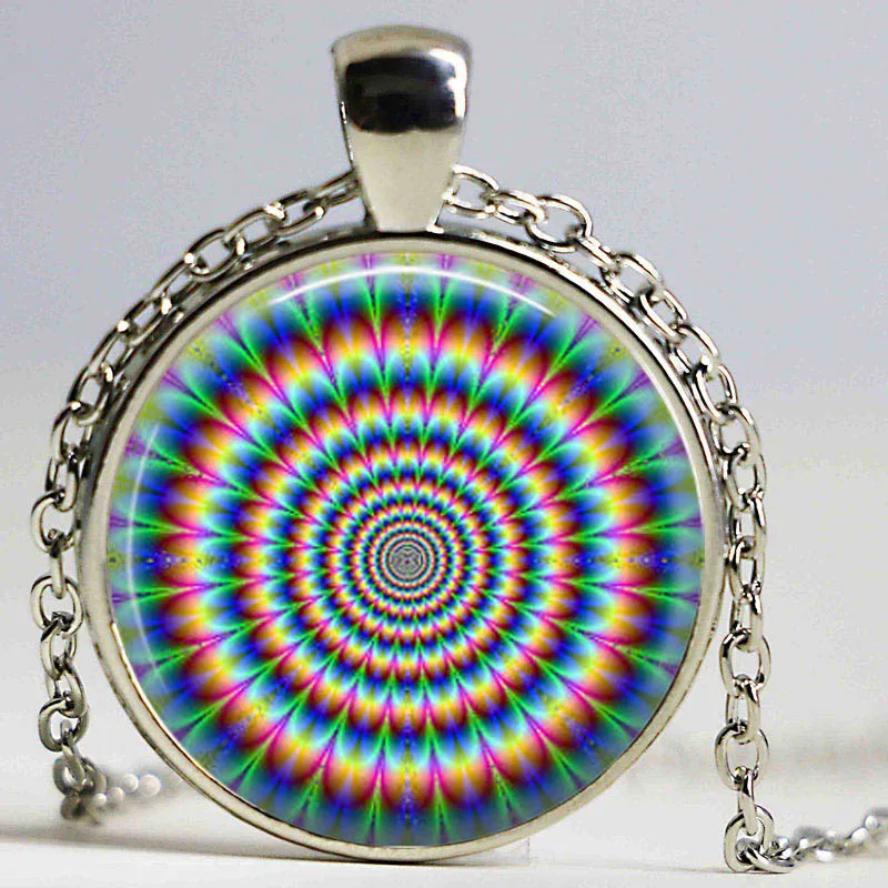 rainbow flower necklaces flower jewelry glass dome pendant necklace fashion necklace for women best friend gifts jewellery