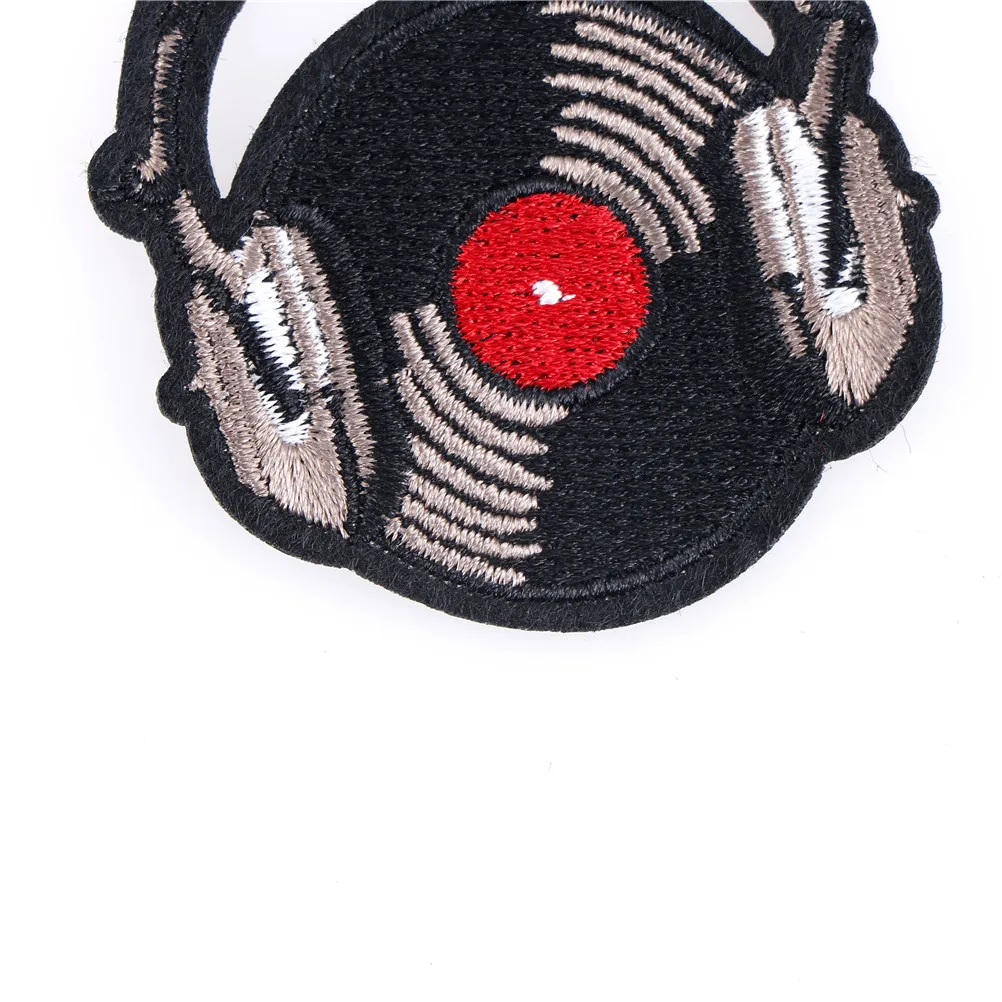 record music patch sew on embroidered appliques fabric patch for clothes sticker