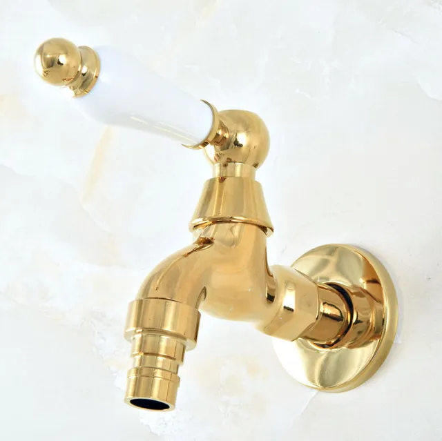 Gold Color Brass Kitchen Laundry bathroom Garden Mop Water Tap Faucet sav144