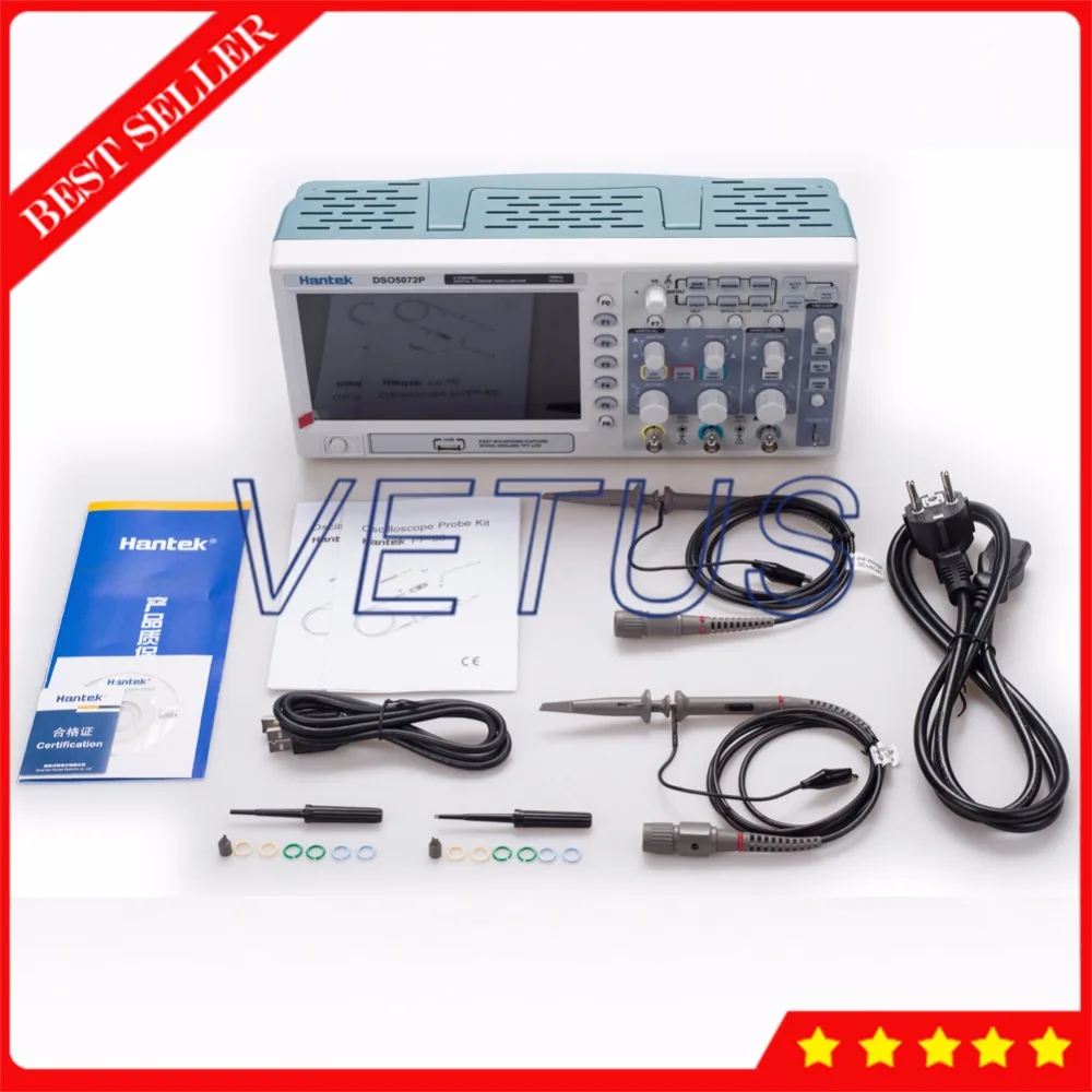 2in1 Hantek 2Channel 70MHz 100MHz 200MHz Digital Oscilloscope waveform generator