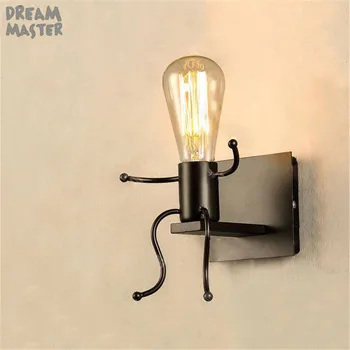 

Vintage Industrial Wall Lamp Light Iron Wall Sconces Lighting for Bedroom Kitchen Corridor Flute Retro Style Bedside Lamp