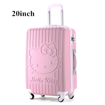 Maleta viaje de 20 pulgadas, de 4 ruedas, Hello Kitty rosa, bolsas de equipaje de equipaje rodante, funda con ruedas para mujeres niñas 2015|abs luggage bag|abs luggagetrolley case -