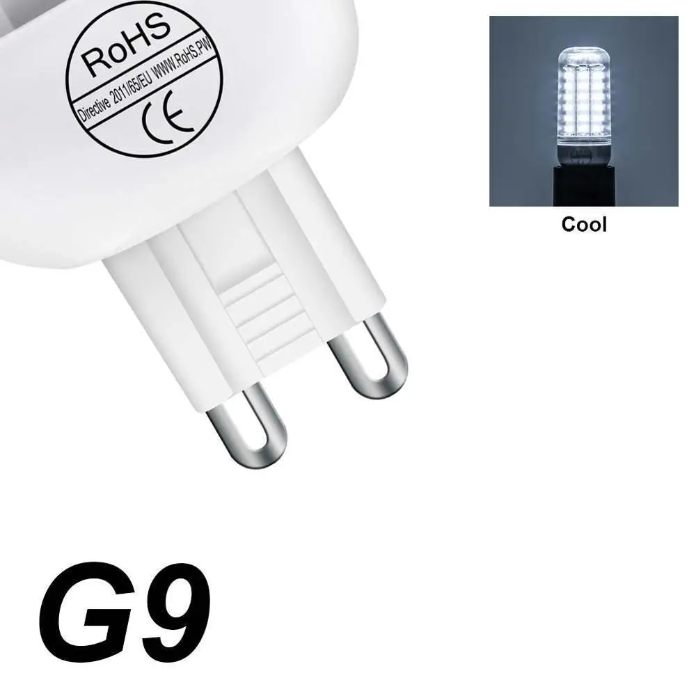 E27 светодиодная лампочка E14 лампа "Кукуруза лампы 220V Bombilla Gu10 15W лампы в форме свечи светильник 3W 5 Вт, 7 Вт, 9 Вт, 12 Вт, G9 люстра светильник ing B22 SMD 5730 - Испускаемый цвет: G9 Cool White