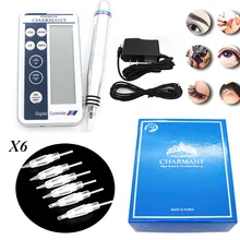 1Set Charmant Permanent Makeup Machine Kit For Eyebrow Tattoo Lip Eyeliner MTS Professional Digital Professional Tattoo Machine