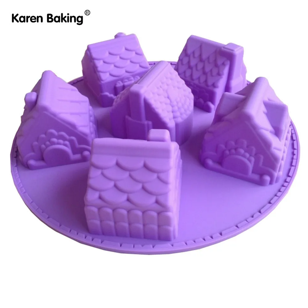 House Fondant Cake Pan Silicone Mold Sugar Craft Baking Pan Cake Decoration B006cake decorating