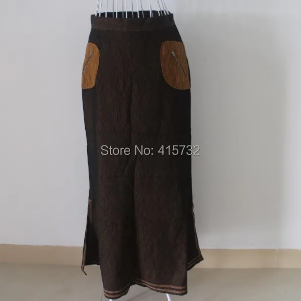 Бесплатная Доставка 2017 Новая Мода Длиной Макси Юбки Для Женщин браун Формальное