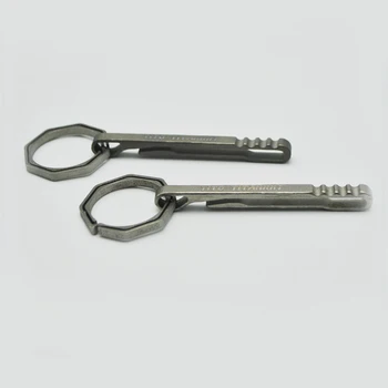 

YOUGLE Titanium alloy Keychain Carabiner hooks key ring hanging buckle For Hiking Backpack