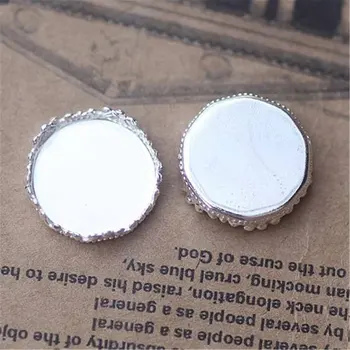 

50pcs 15-25mm Silver Plated Round Bezel Pendant Setting Cabochon Base Setting Wholesale Tray Pendant Blanks